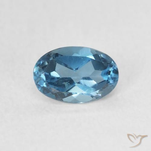 0.61ct Natural London Blue Topaz, Oval, VVS-VS