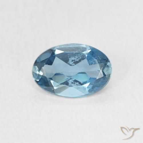 0.54ct Natural London Blue Topaz, Oval, VVS-VS