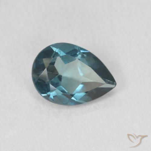 0.80 ct Blue Topaz Stone, Natural Topaz in Pear Facet Shape for Sale