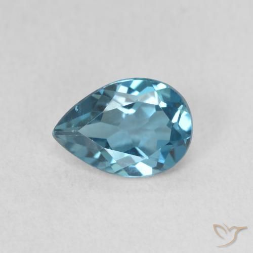 0.78ct Natural London Blue Topaz, Pear Shape, VVS