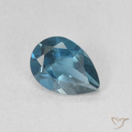 0.89 ct Blue Topaz Stone, Natural Topaz in Pear Facet Shape for Sale