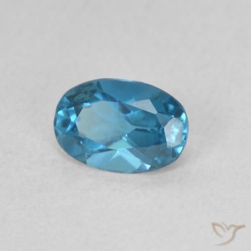 0.52 ct Blue Topaz Stone, Natural Topaz in Oval Facet Shape for Sale