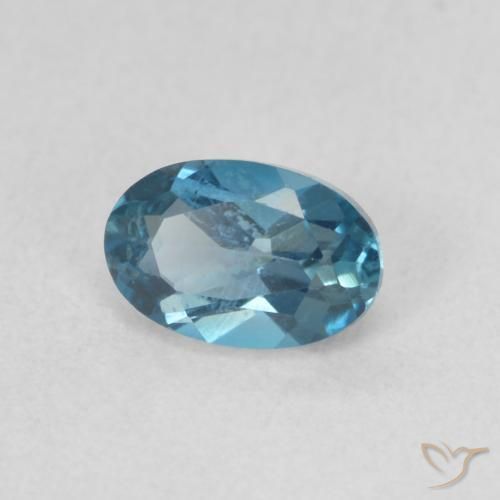 0.66 ct Blue Topaz Stone, Natural Topaz in Oval Facet Shape for Sale