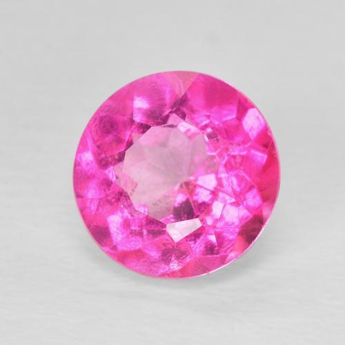 3.52 ct Pink Topaz Stone, Natural Topaz in Round Facet Shape for Sale