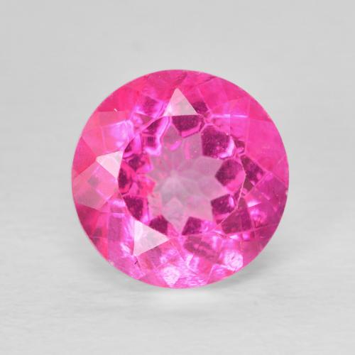 3.81ct Natural Medium Dark-Pink Topaz, Round, VVS-VS