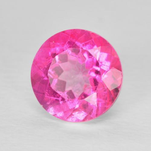 3.81 ct Pink Topaz Stone, Natural Topaz in Round Facet Shape for Sale