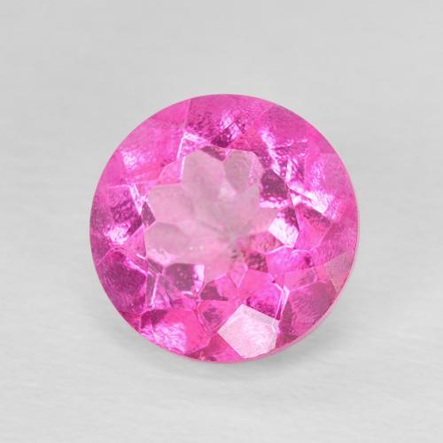 3.31 ct Pink Topaz Stone, Natural Topaz in Round Facet Shape for Sale