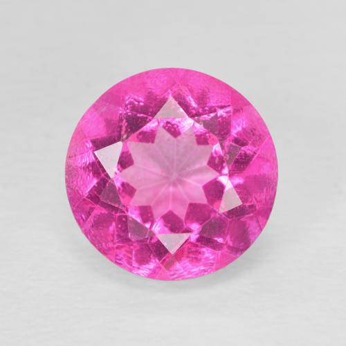 3.47ct Natural Medium Dark-Pink Topaz, Round, VVS-VS