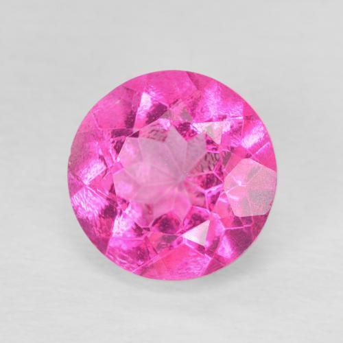 3.47 ct Pink Topaz Stone, Natural Topaz in Round Facet Shape for Sale