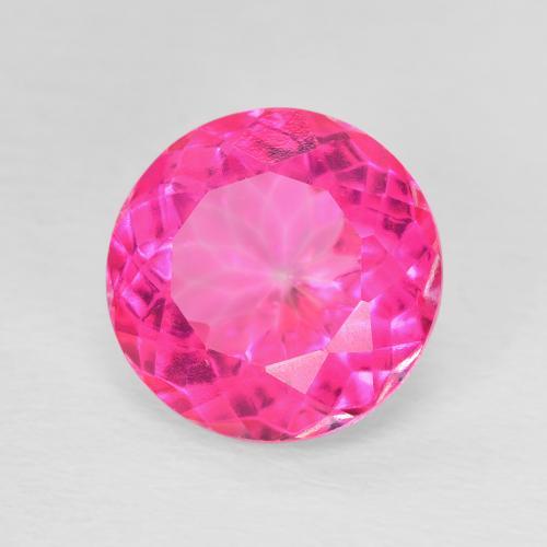 5.76 ct Pink Topaz Stone, Natural Topaz in Round Facet Shape for Sale