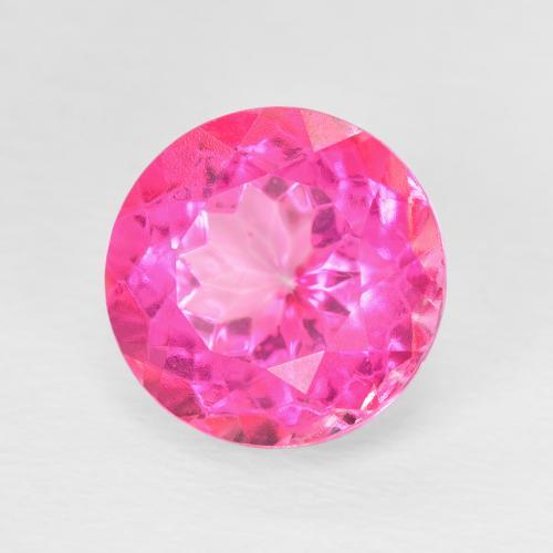 6.57 ct Pink Topaz Stone, Natural Topaz in Round Facet Shape for Sale