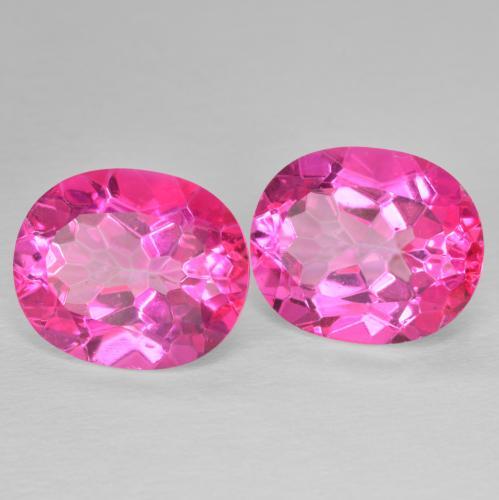 12.37 ctw Pink Topaz Stones, Natural Topaz in Oval Facet Shape for Sale