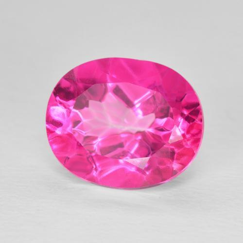 6.38 ct Pink Topaz Stone, Natural Topaz in Oval Facet Shape for Sale