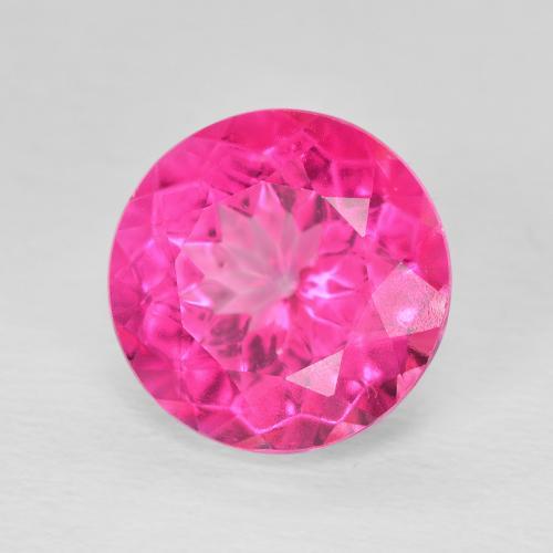 6.07 ct Pink Topaz Stone, Natural Topaz in Round Facet Shape for Sale