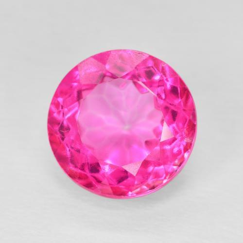 6.75 ct Pink Topaz Stone, Natural Topaz in Round Facet Shape for Sale