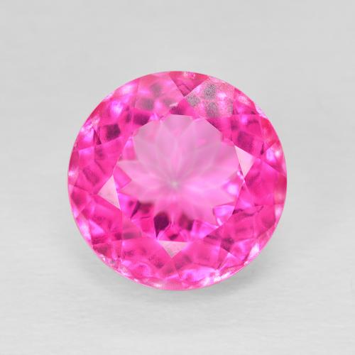 6.82ct Natural Dark Pink Topaz, Round, VVS