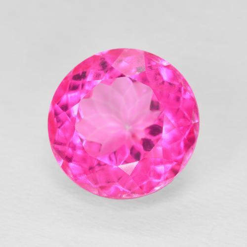 6.82 ct Pink Topaz Stone, Natural Topaz in Round Facet Shape for Sale