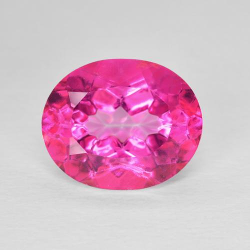 5.66ct Natural Medium Dark-Pink Topaz, Oval, VVS-VS