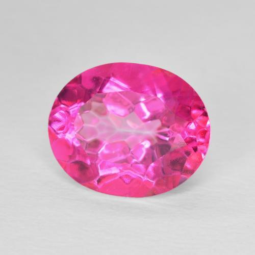 5.66 ct Pink Topaz Stone, Natural Topaz in Oval Facet Shape for Sale