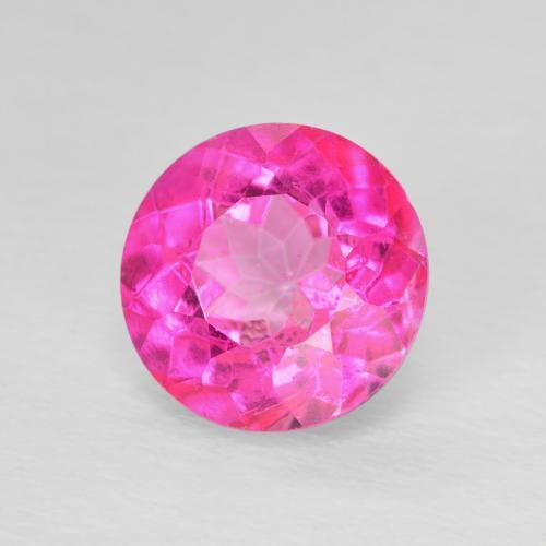 3.49 ct Pink Topaz Stone, Natural Topaz in Round Facet Shape for Sale