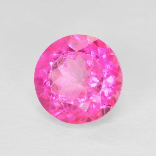 3.61 ct Pink Topaz Stone, Natural Topaz in Round Facet Shape for Sale