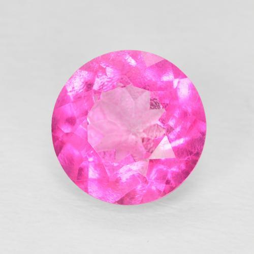 3.37 ct Pink Topaz Stone, Natural Topaz in Round Facet Shape for Sale