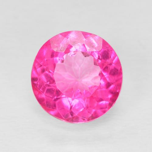 3.70 ct Pink Topaz Gemstone, Topaz Gem in Round Facet Shape for Sale.