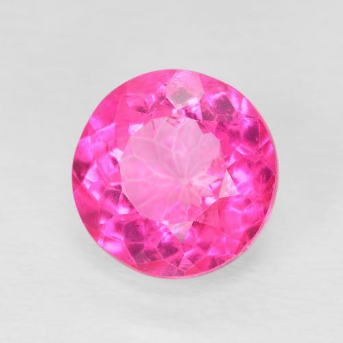 3.70 ct Pink Topaz Stone, Natural Topaz in Round Facet Shape for Sale
