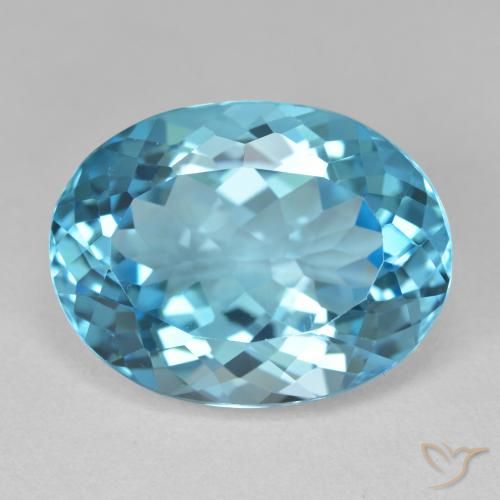 20.27ct Natural Swiss Blue Topaz, Oval, VVS-VS