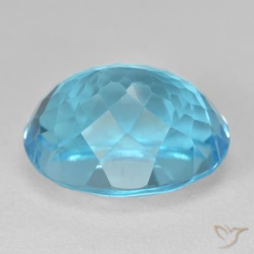 Topaz Gemstone in 17.9 x 14.3 mm Size for Sale, Topaz Stone in Swiss Blue Color