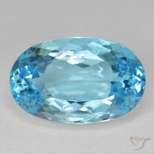 22.20ct Natural Swiss Blue Topaz, Oval, VVS-VS