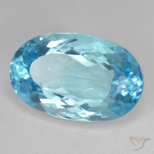 22.20 ct Blue Topaz Stone, Natural Topaz in Oval Facet Shape for Sale