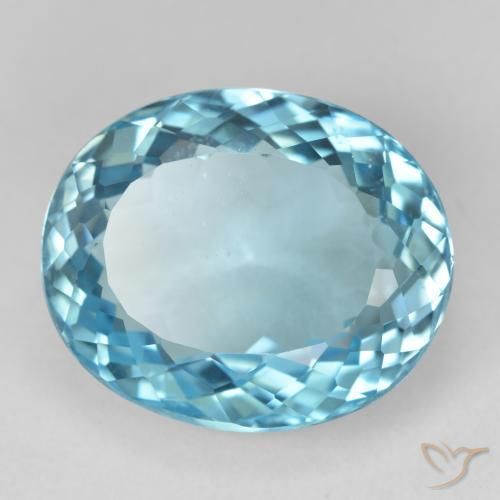 23.21 ct Blue Topaz Stone, Natural Topaz in Oval Facet Shape for Sale