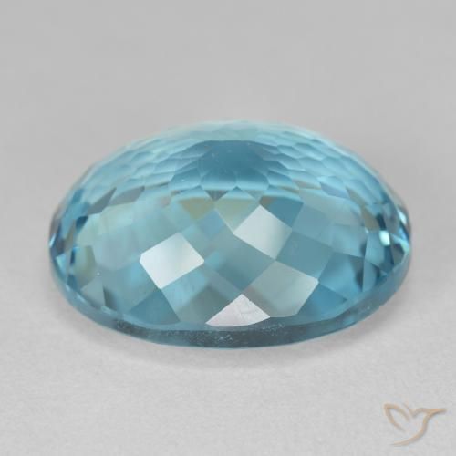Topaz Gemstone in 18.7 x 15.5 mm Size for Sale, Topaz Stone in Swiss Blue Color