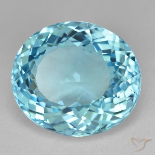 26.41 ct Blue Topaz Stone, Natural Topaz in Oval Facet Shape for Sale