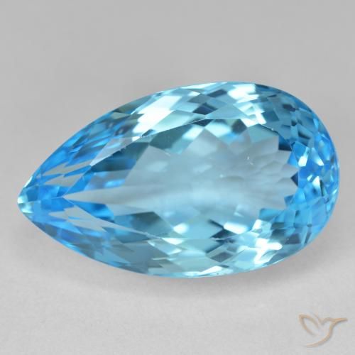 28.62ct Natural Swiss Blue Topaz, Pear Shape, VS