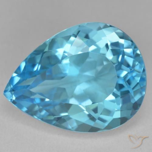 22.29ct Natural Swiss Blue Topaz, Pear Shape, VVS-VS