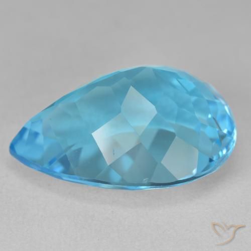 Topaz Gemstone in 20 x 15 mm (calibrated) Size for Sale, Topaz Stone in Swiss Blue Color