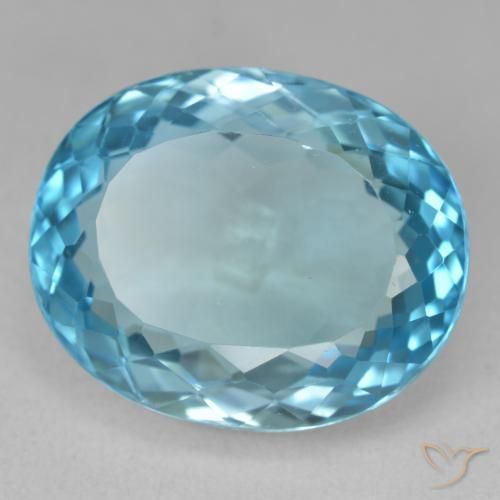 23.45ct Natural Swiss Blue Topaz, Oval, VVS-VS