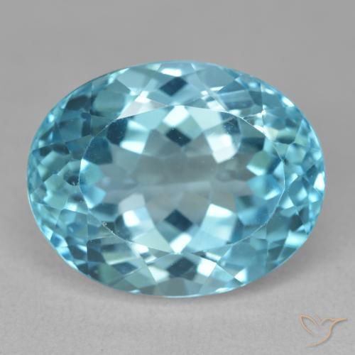 21.53ct Natural Swiss Blue Topaz, Oval, VVS-VS