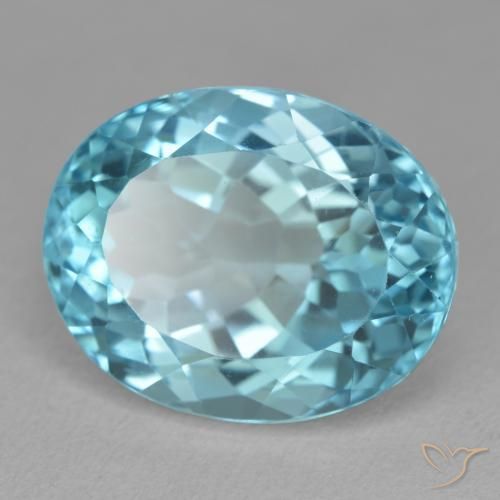 21.53 ct Blue Topaz Stone, Natural Topaz in Oval Facet Shape for Sale