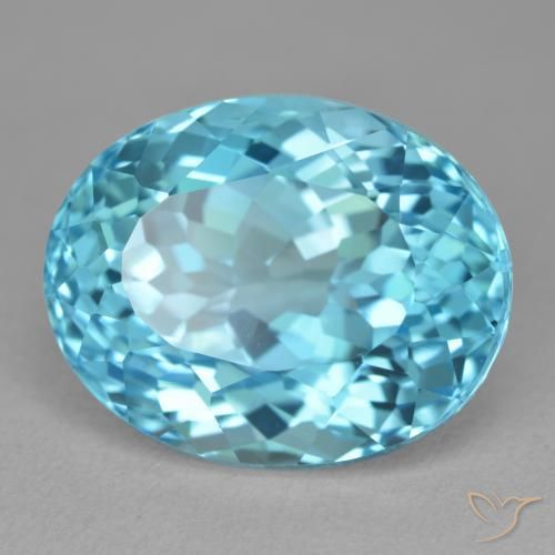 23.52 ct Blue Topaz Stone, Natural Topaz in Oval Facet Shape for Sale