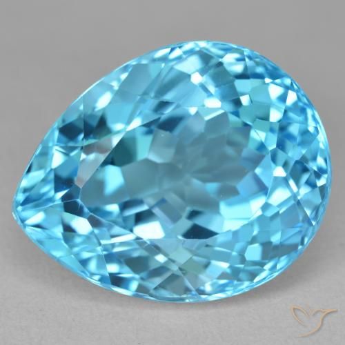 27.19ct Natural Swiss Blue Topaz, Pear Shape, VVS