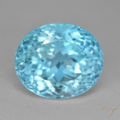 21.10ct Natural Swiss Blue Topaz, Oval, VVS