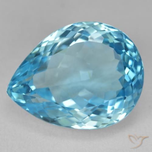 25.41ct Natural Swiss Blue Topaz, Pear Shape, VVS-VS