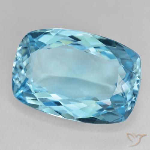 27.29 ct Blue Topaz Stone, Natural Topaz in Cushion-Cut Shape for Sale