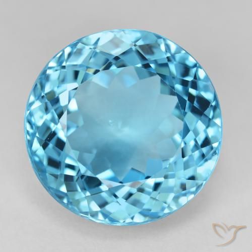 27.45ct Natural Swiss Blue Topaz, Round, VVS-VS
