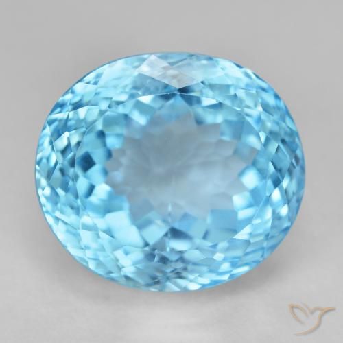 22.74ct Natural Swiss Blue Topaz, Oval, VVS-VS