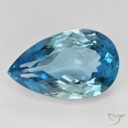 22.19ct Natural Swiss Blue Topaz, Pear Shape, VVS-VS