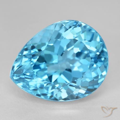 23.23ct Natural Swiss Blue Topaz, Pear Shape, VVS-VS